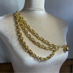 Belt chunky Gold tone Chain link belt